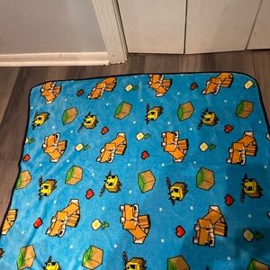 Minecraft Blue Gaming Themed Blanket